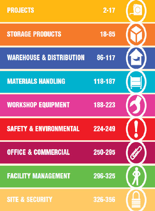 Storage Design Limited TRADE 2010 Catalogue section index.